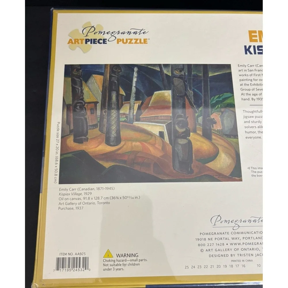 Pomegranate Art Piece Puzzle Emily Carr Kispiax Village 1000 Pieces SEALED